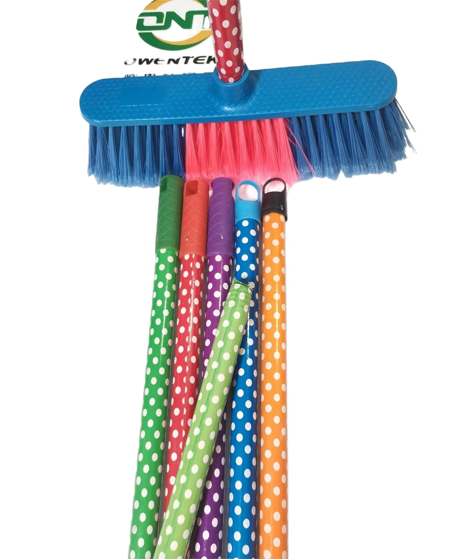 Hot Sale Soft Plastic Domestic Broomstick with PVC Broom and Wooden Handle Balais Domestiques For Household Cleaning Tools