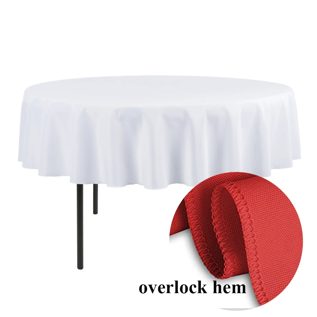 Rectangular Tablecloth 100% Polyester Washable Table Cloth for 6Ft. Rectangle Table White