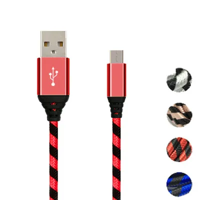 
Fast Charging Pass 2.1A 1m 2m 3m 0.25m Type C Micro USB Charger Cable Braided Cord Data For Samsung S8 Plus Android Smart Phone 