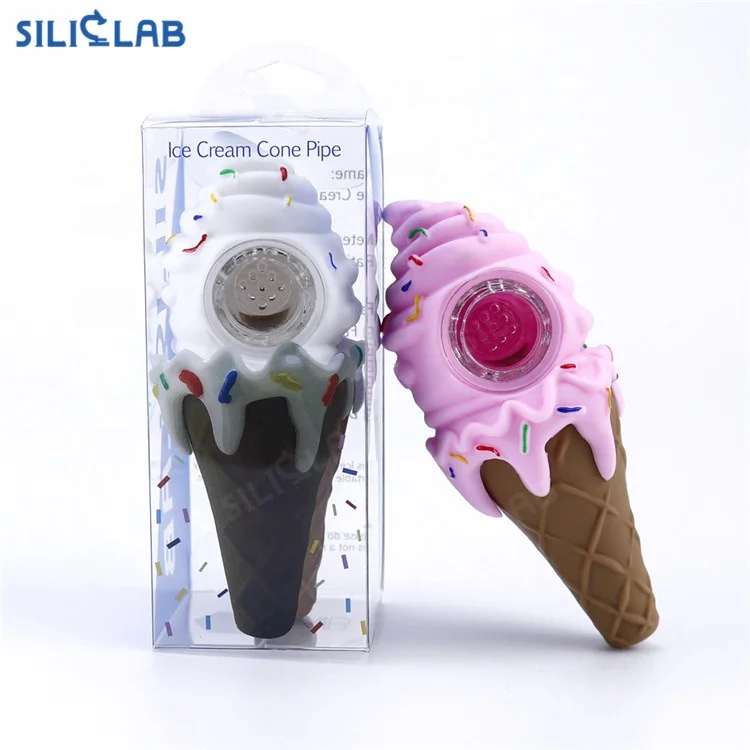Food Grade Ice Cream Silicone Smoking Pipe for Smoking