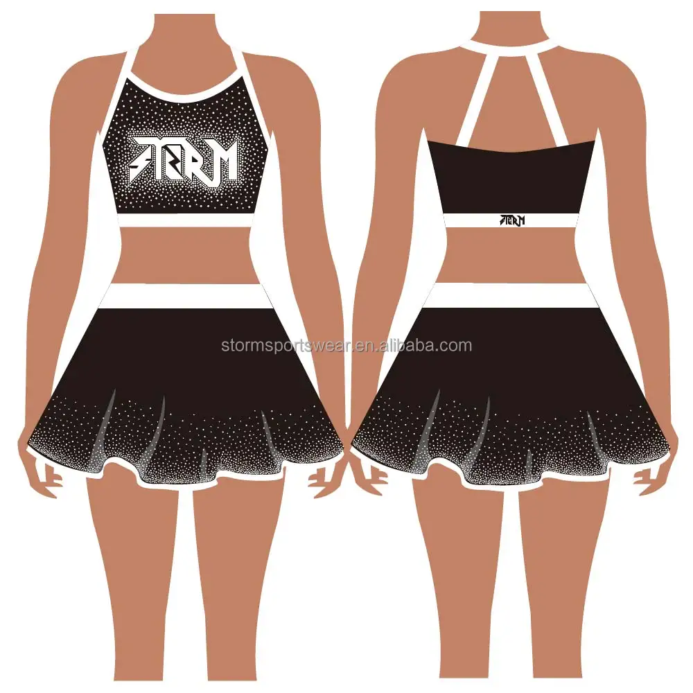 OEM Australia yellow cheer rhinestones costumes cheap sparkle hot sexy yellow Cheerleading Uniforms for team