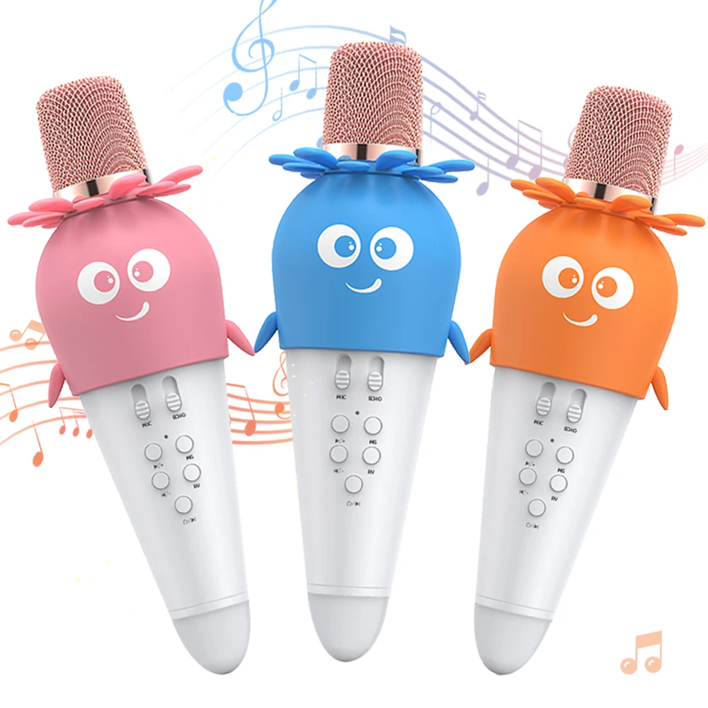 Custom Logo Mini Kids Karaoke Microphone for Singing Magic Sound Karaoke Machine