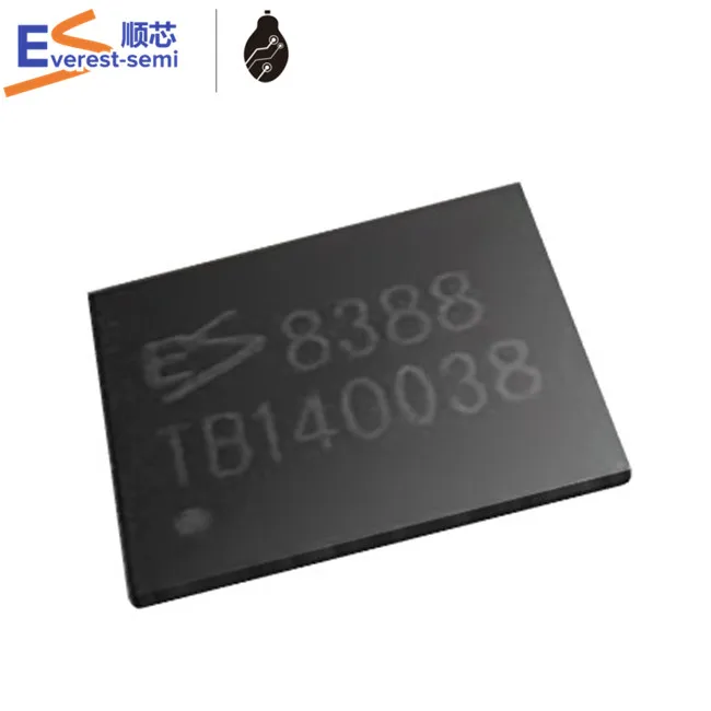 Everest-semi Stereo Audio codec IC ES8388 24-bit QFN-28 high performance, low power and low cost