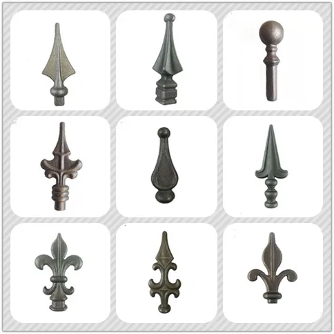 Hot Forged Iron Spears for Fence rail Ornamental post tops