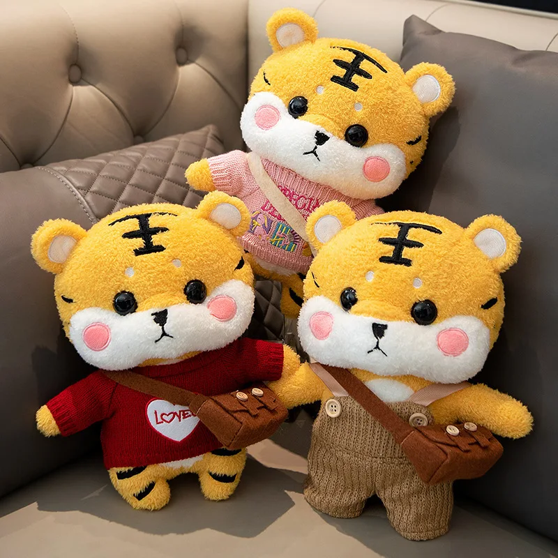 2022 Year of the Tiger Mascot Tiger Doll Plush Toy Small New Year Gift Ragdoll Cute Girl