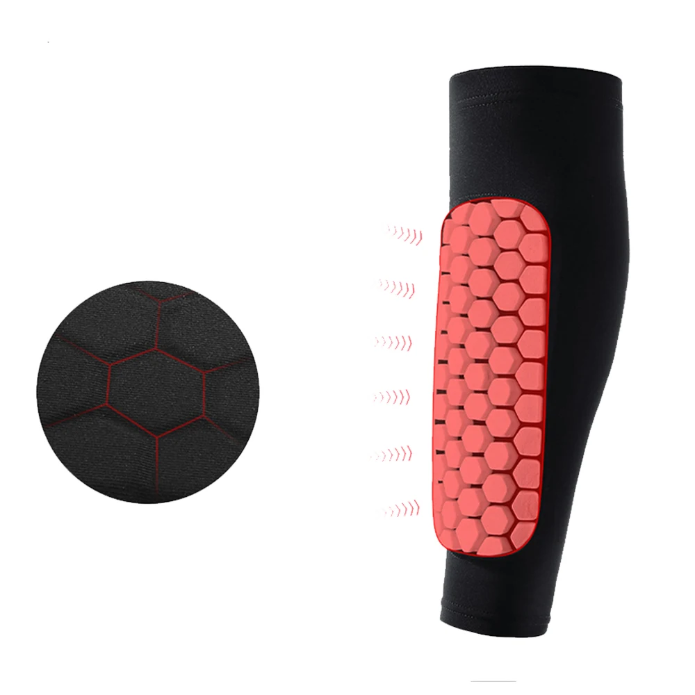 Hot Sell Colorful Sports Fitness Leg Protector Compression Calf Sleeves Brace Honeycomb anti-collision Calf Support
