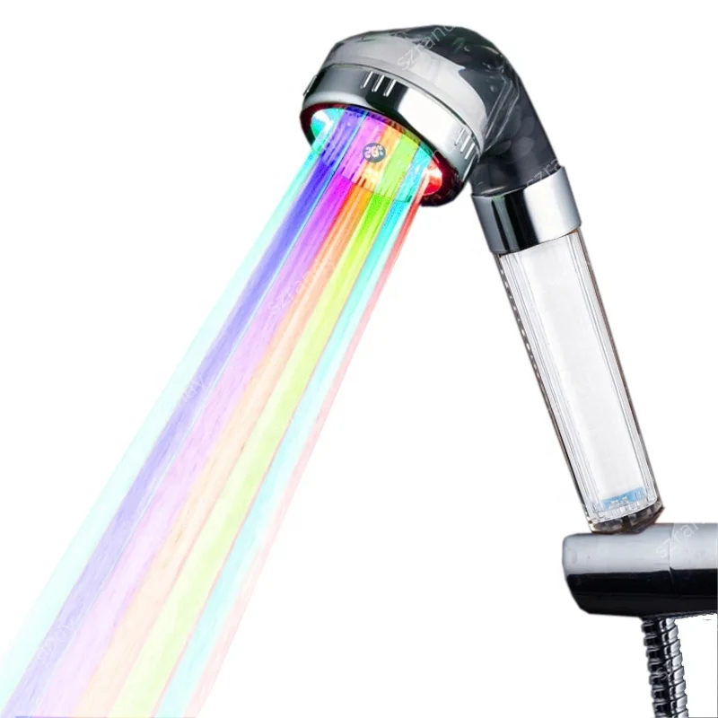 Temperature Display Sensor 3 Colors Shower Head Korea