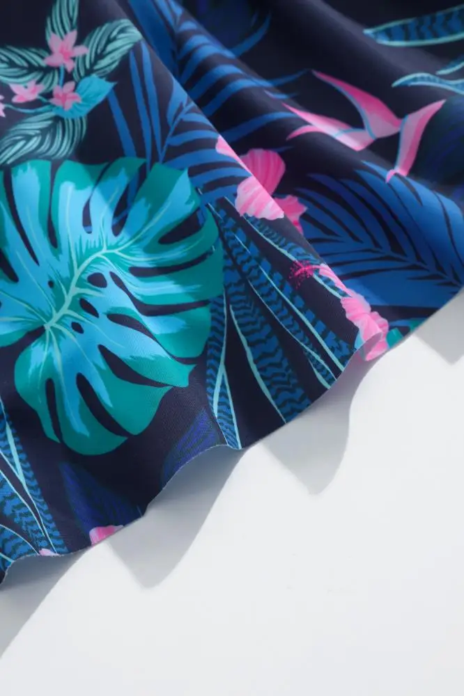 Contrasting Small Floral Pattern One-Piece Swimsuit for Youth and Girls for Children