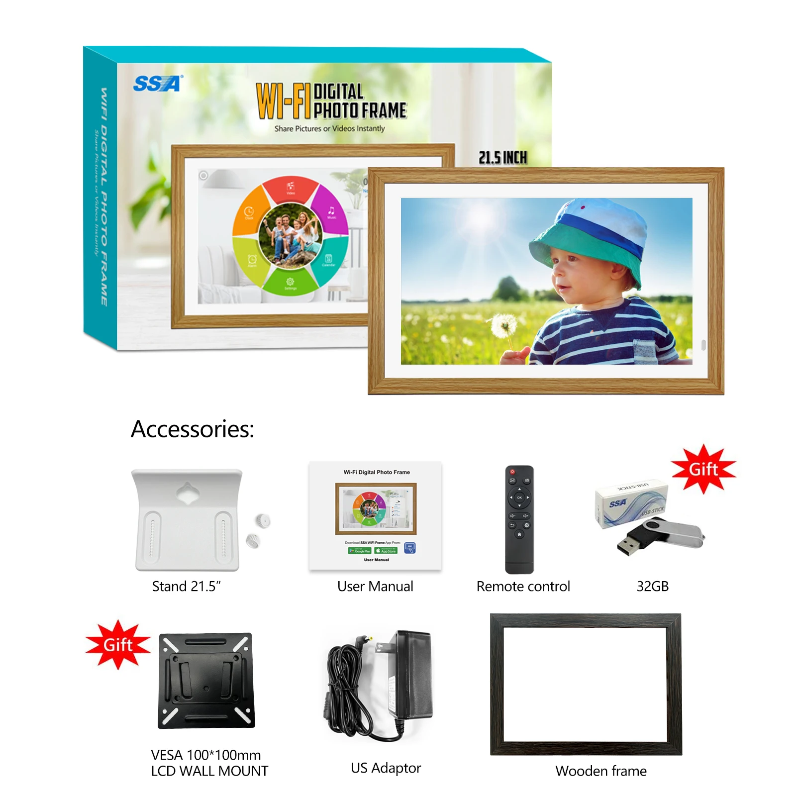 21 5 дюймовый видео фото Wifi Nft криптовалютный экран цифровой маркер художественные Рамки для продажи