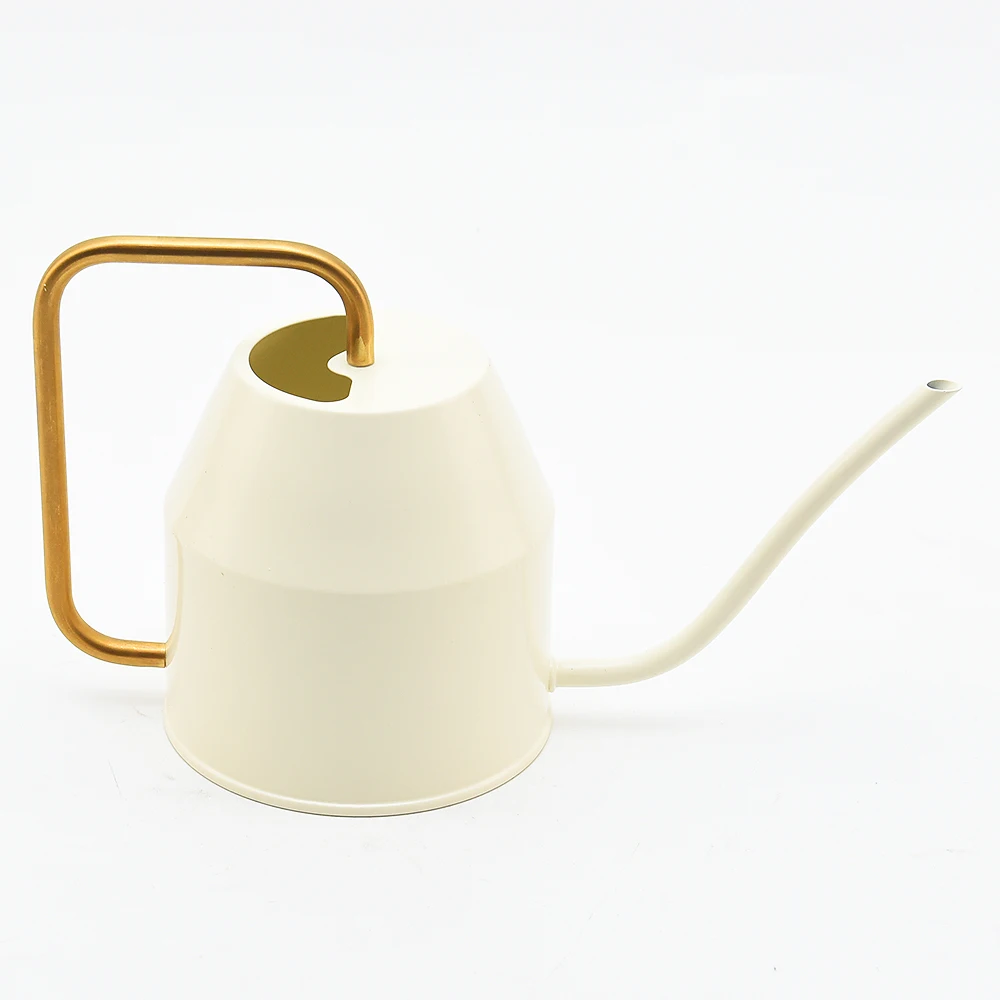 
Wholesale metal handle milky white water cans garden and indoor metal plant watering can 
