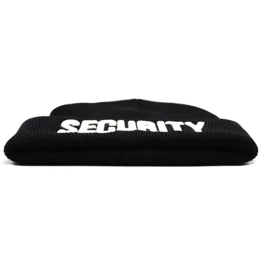 Custom Hot Sell Security Cap Military Style Mens Super Army Hat Security Winter Knitted Cap Wool Beanie With Embroidery Logo