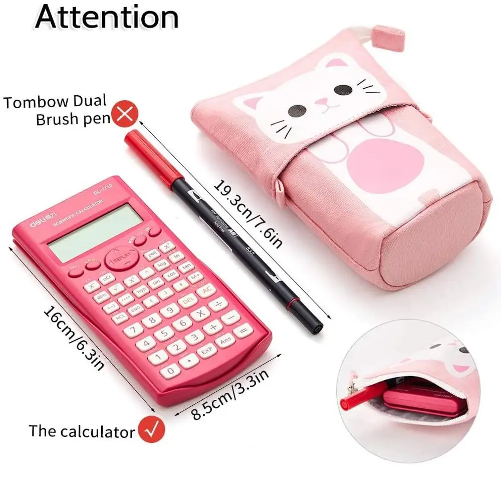 Korean Large Capacity Cute Stand Up Canvas Pencil Pouch holder,Custom Pop Up Telescopic  Pencil Case Bag Stationary For Girls