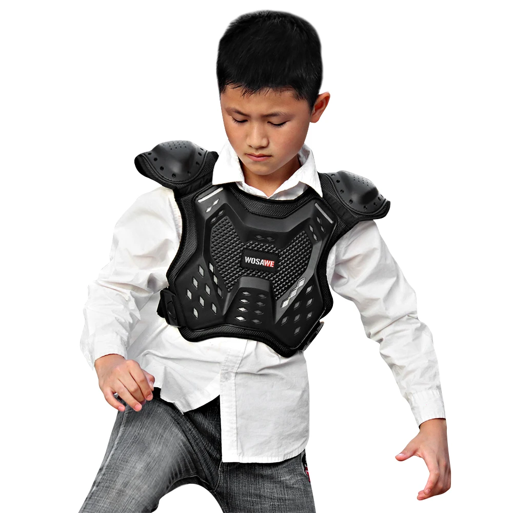 WOSAWE Kids Motocross ody Armor Vest Chest and Spine Protection  Skiing Skateboard Safety Children Protective Armor Jacket