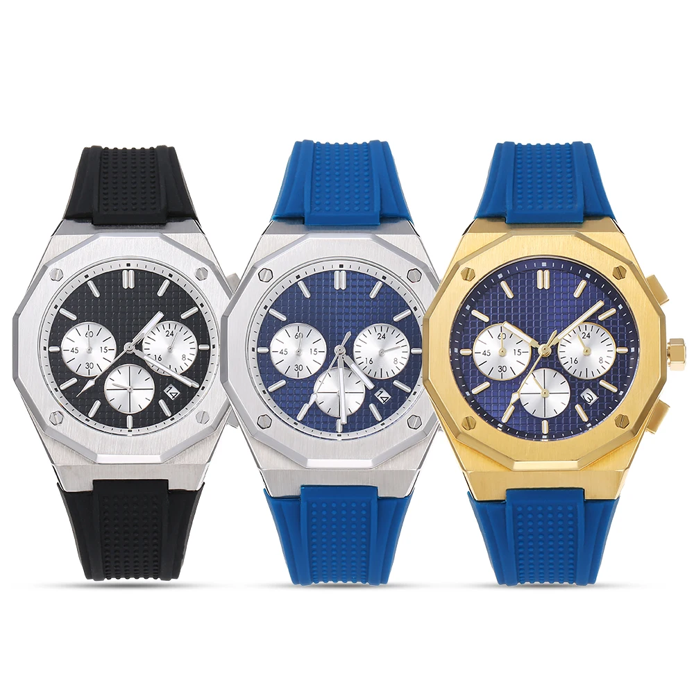 Hot Waterproof Customized Silicone Band Wristwatches Luxury Business Men Watch