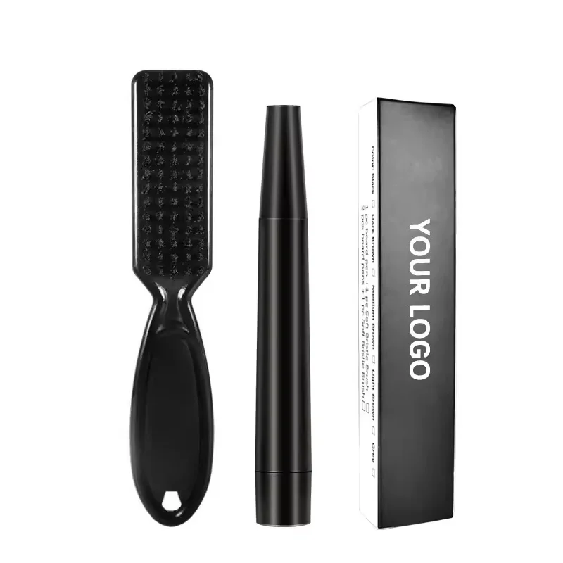 Waterproof Man Beard Filler Pencil Kit Cuidados Com A Barba Beard Filling Pen Private Label Beard Care Makeup Set