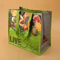 Custom new durable xmas christmas holiday supermarket gift pp woven laminated Grocery shopping tote  plastic bag