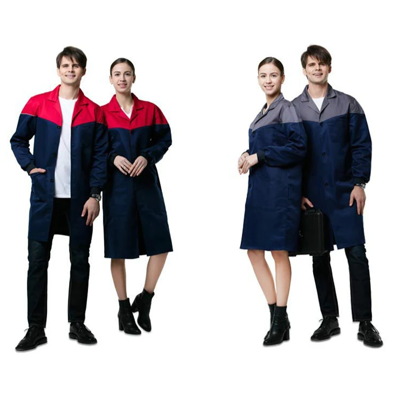 Food Indutry Worker Uniform Work Safety Lab Coat 100 Cotton Shop Coat