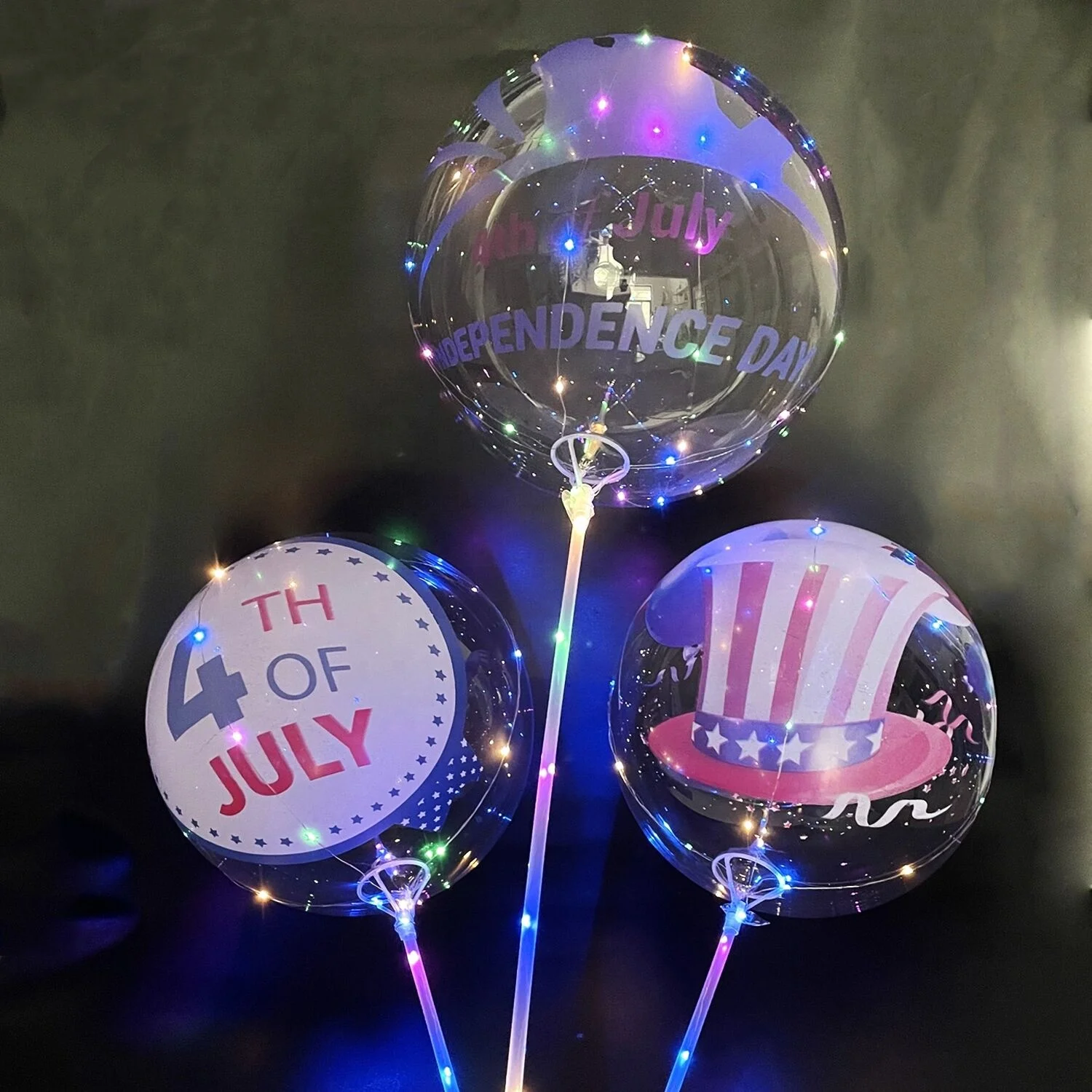 Helium Stuffing New Year Christmas Wedding Party Bubble Balloons Round Confetti Feather LED Light Up Bobo Balloons with Print