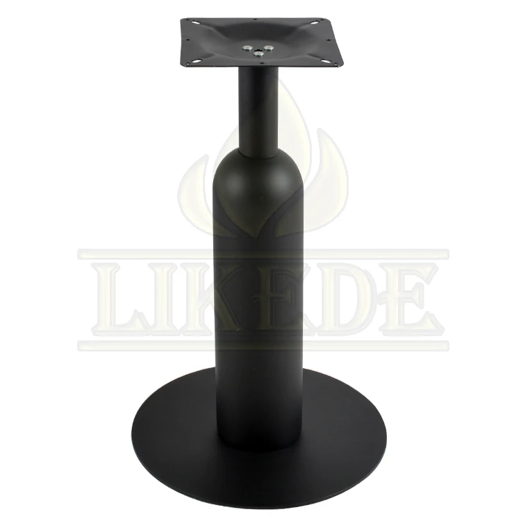 New Modern Black Heavy Iron Round Glass Coffee Table Metal Base
