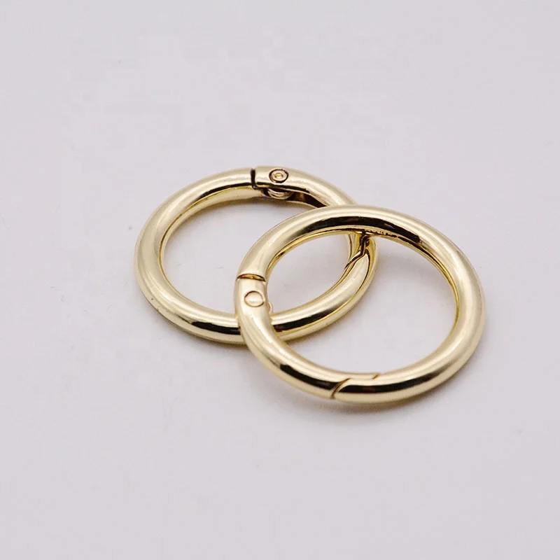Factory direct production Custom Latest Zinc Alloy Spring Ring Key Ring Bag Accessory Round Spring Gate O Ring