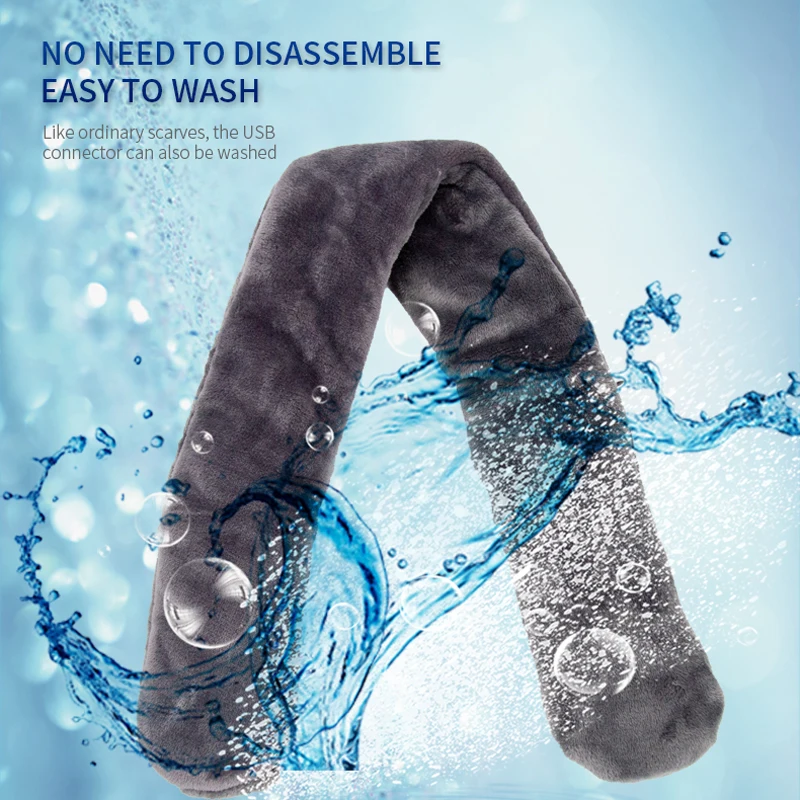 Fashion Smart Heated Neckerchief Winter Electric 3 Levels Temperature Warming Self Heating Scarf