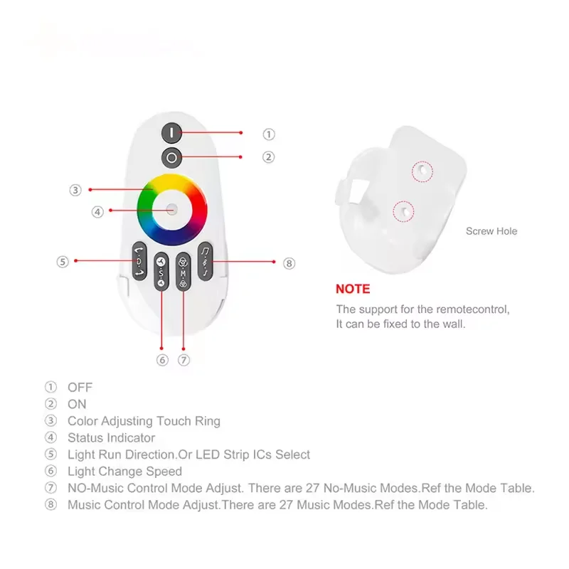 eSann DC5-24V WS2811 WS2812B Led X2 Music Controller Input Max 1000 Pixels Remote Control DC with RF Touch Remote Data Signal