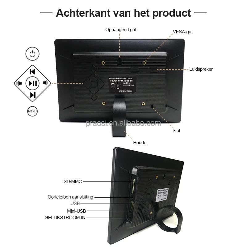 2024 Pros Smart 10 inch Large Display Memory Loss Alzheimer Digital Calendar Clock Dementia Day Alarm Clock  Edit Alarm Reminder