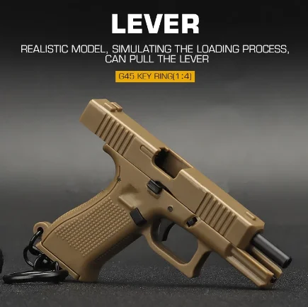  Брелок для ключей Glock 45 тактический в форме пистолета с подвижным рычагом и
