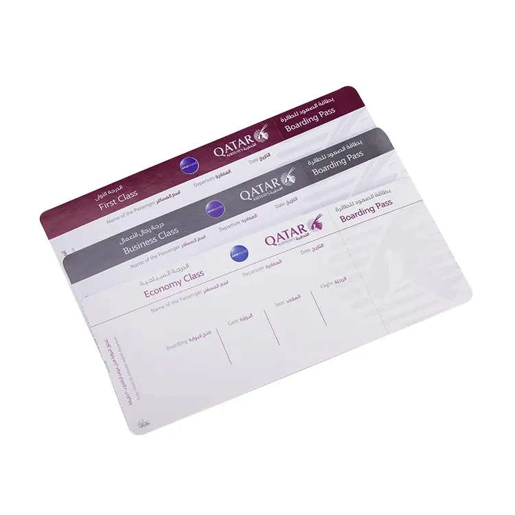Factory Custom OEM Boarding Pass Paper Wedding Invitation Card for Boarding pass printer
