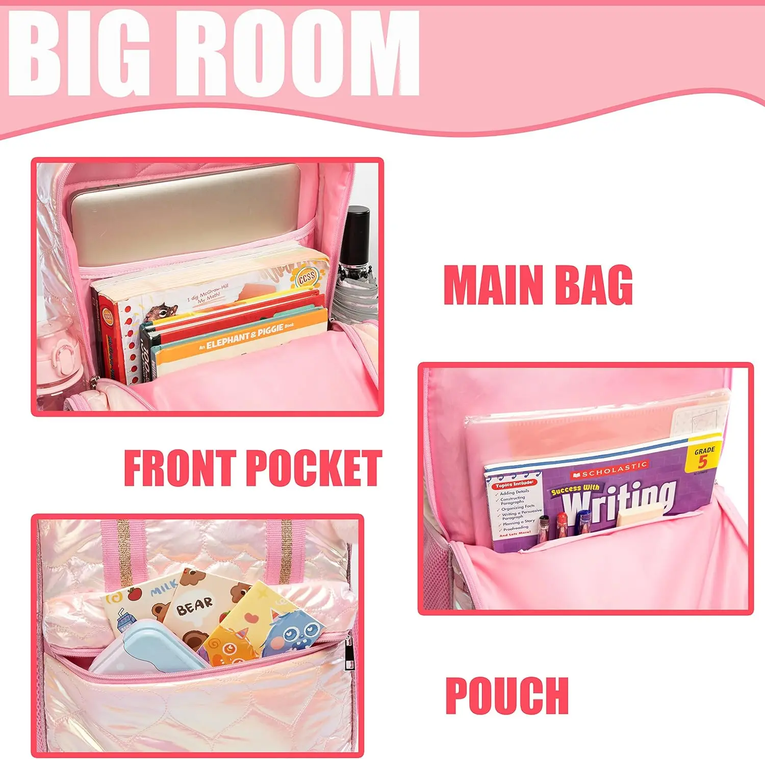 3pcs Set Pink School Bags Backpacks Schoolbag Fashion Kids trolley Backpacks Girls School Bag Student Mochila school backpack