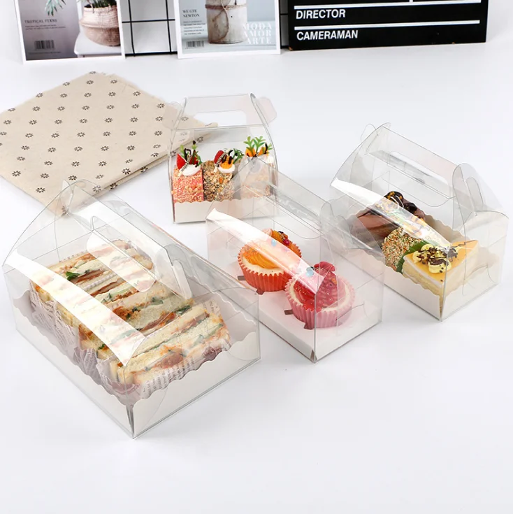 Clear PET Food Packaging Box Plastic Cookie Box With Inserts