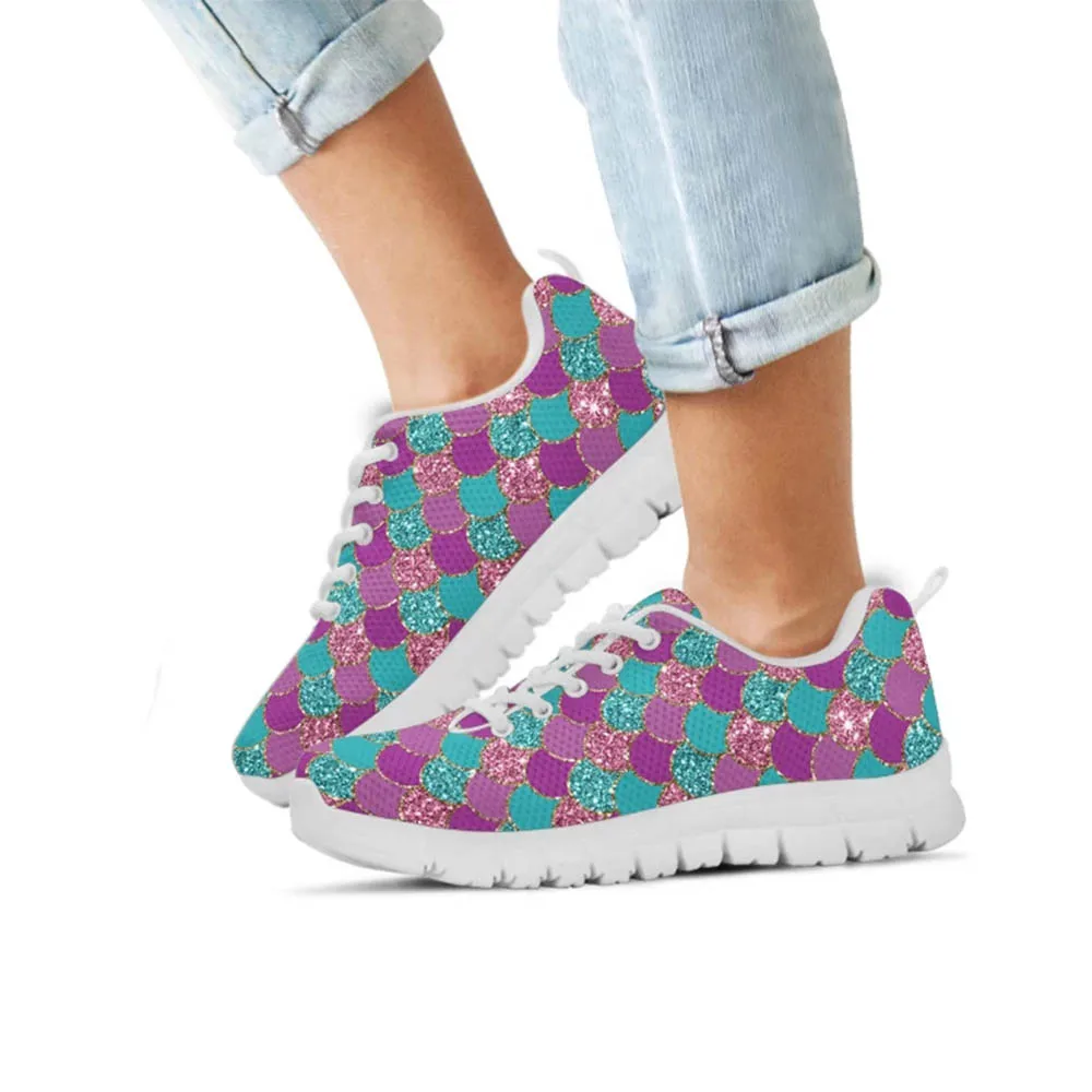 Print on Demand Mermaid Skin Pattern Children Casual Outdoor Sneakers Sport Shoes for Kids and Girls
