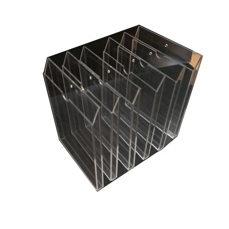 A4 Plastic Brochure Display Holder With Holes High Transparent Vertical File Storage Holder A5 A6 Size