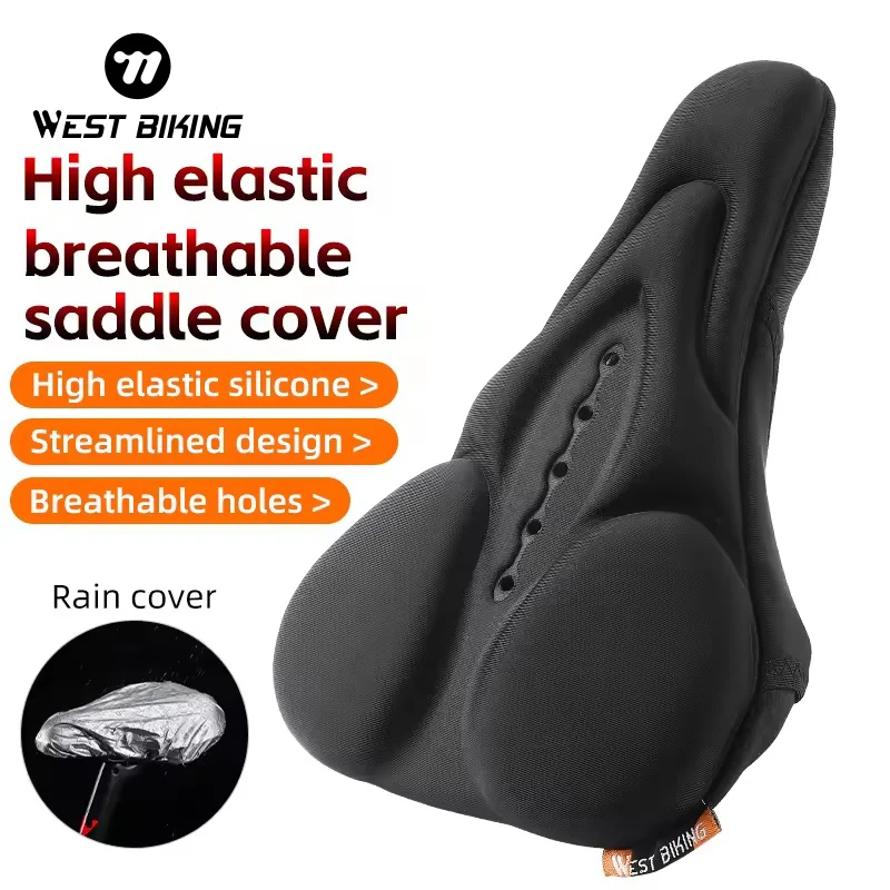 WEST BIKING Wholesale Pu Leather Bicycle Front Mount Seat Cover Sponge Classic Soft Bike Saddle Covers For Front Seat Mat