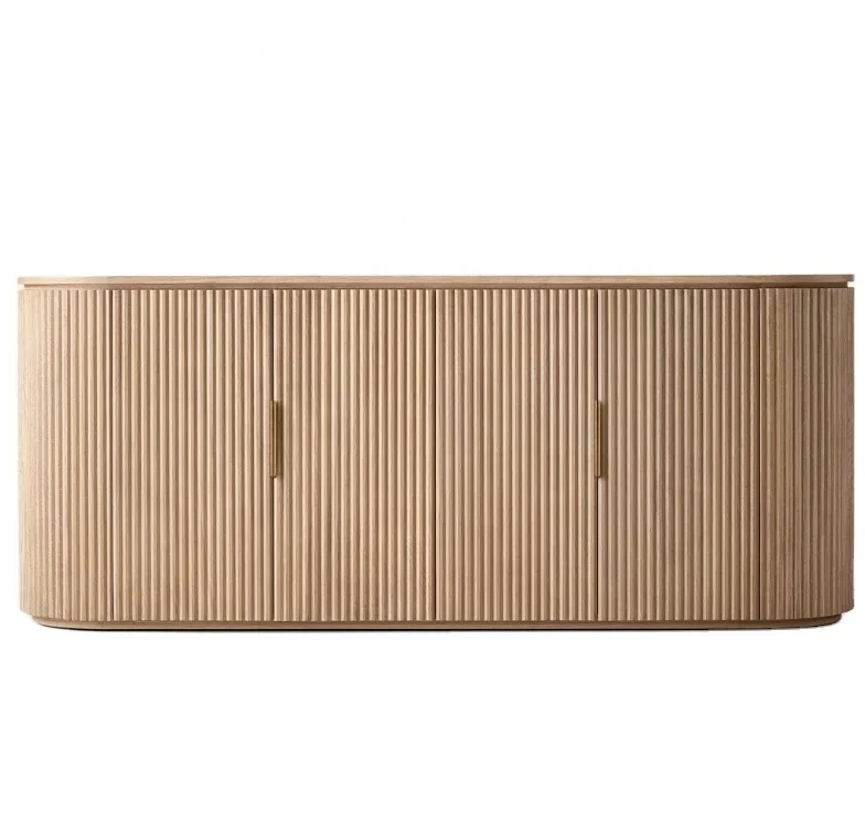 New arrival indoor furniture living room solid wood 4 door media console