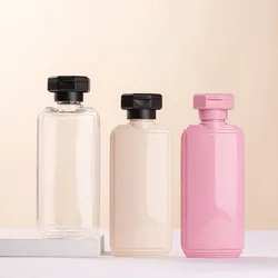 PET Flip Cap Flat Shampoo Bottle Transparent Plastic Shower Gel Bottle Cosmetic Lotion Packaging Bottle YGH728