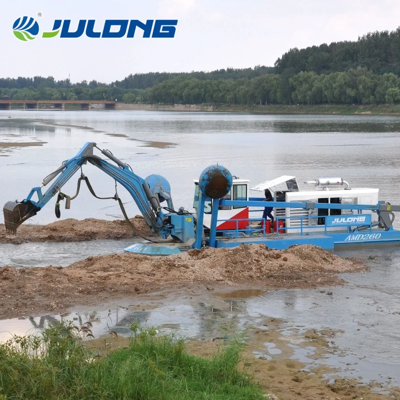 China Julong Brand Shallow Water Cleaning Dredger Amphibious Dredger for Sale