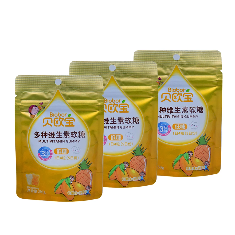 Biobor multivitamin low sugar gummy with mango and pineapple Lovely baby 3d gummy