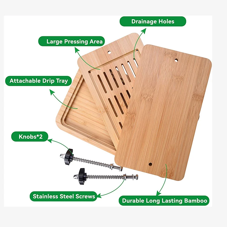 High Quality Creative Kitchen Making Tofu Tool Bamboo Wooden Tofu Press With Water Drying Tray