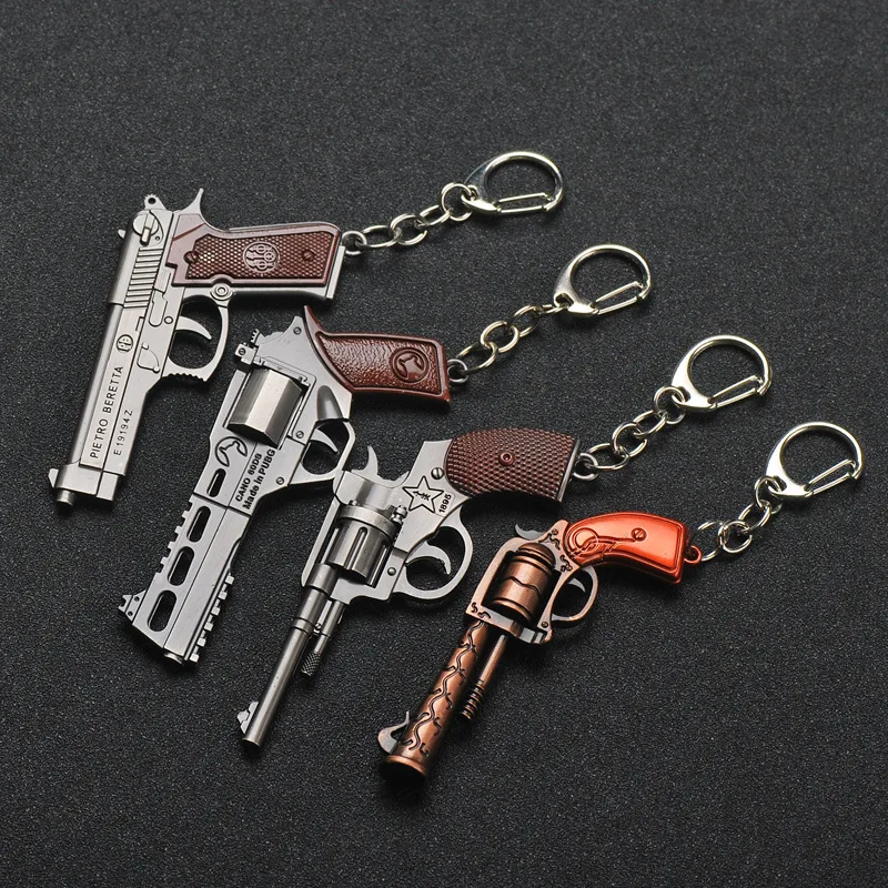 2022 Popular game cool handgun decoration Cross fire metal Mini Pistol shape Key Ring metal gun keychain for bag