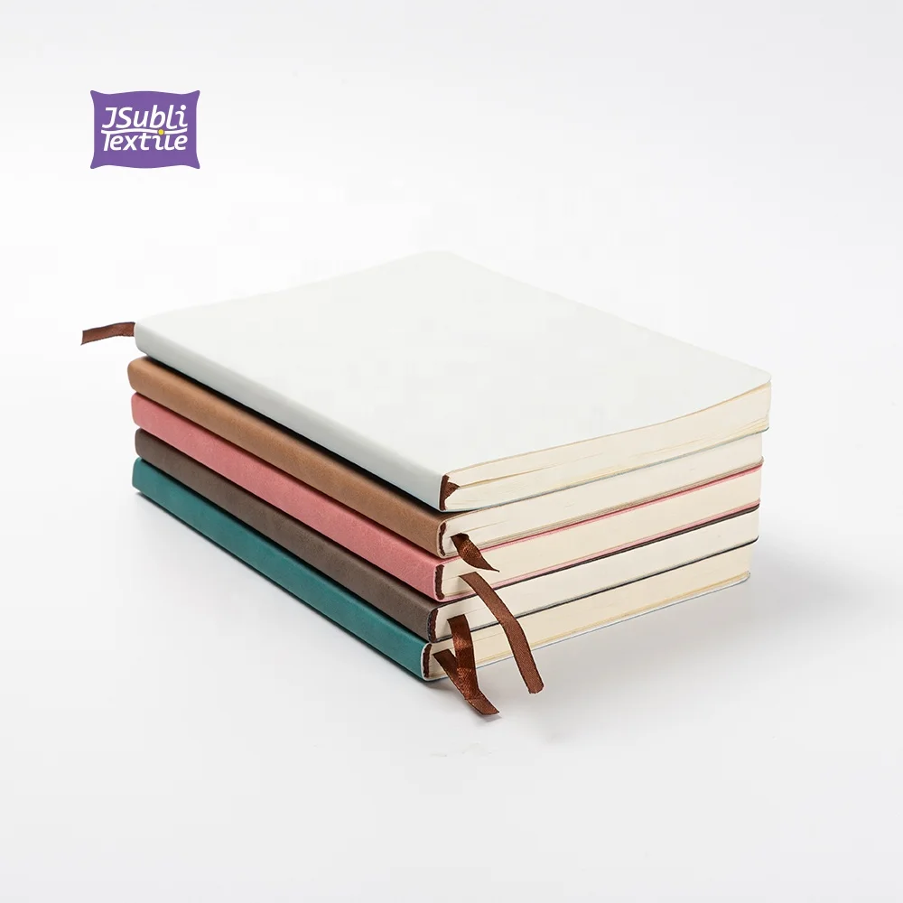 Jsubli Textile Custom Logo Heat Press Transfer Printing Blanks A5 Cover School Note Book Pu Leather Sublimation Journal Notebook