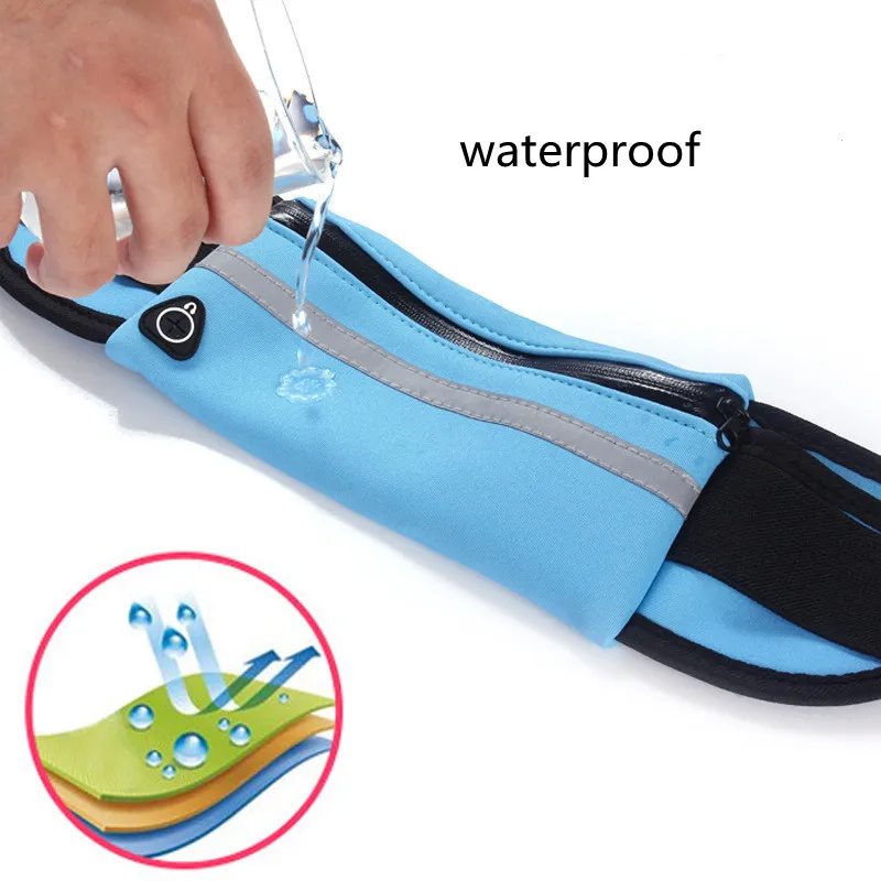 Slim Running Belt Fanny Pack Hiking Cycling Workout Reflective Runners Belt Jogging Pocket Belt Waist Pack Bag