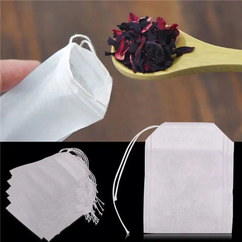 Teabags 5.5 x 7CM food grade Empty Scented Tea Bags Infuser With String Heal Seal Filter Paper for Herb Loose Tea Bolsas