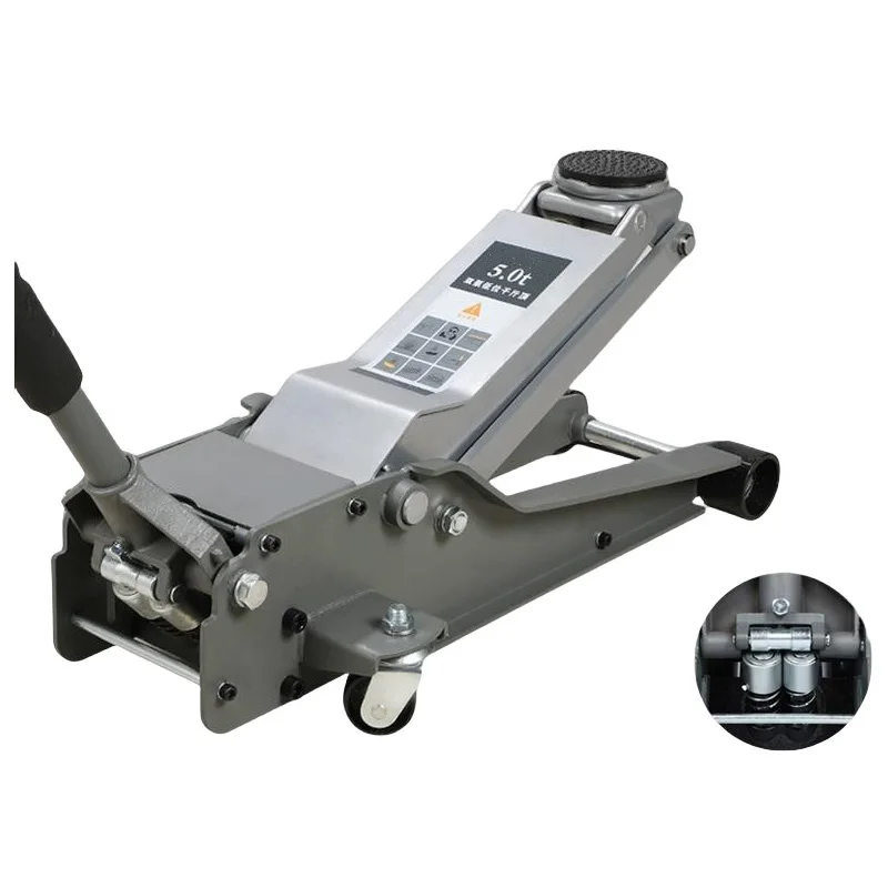 Heavy Duty 5 Ton Capacity Low Profile Hydraulic Trolley Floor Jack Quick Rise with Dual Pump Pistons