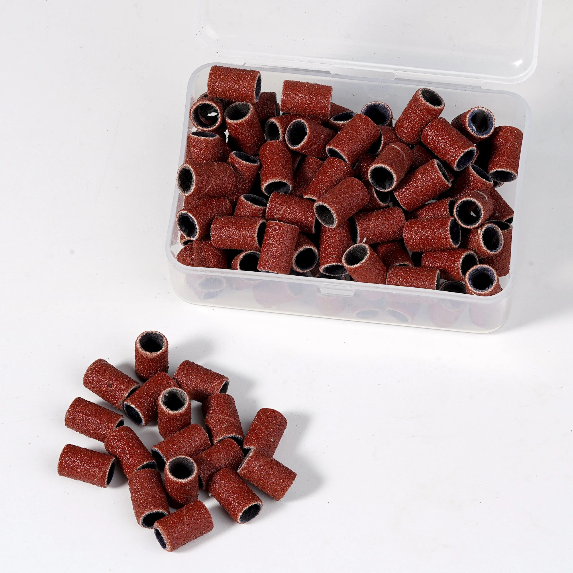 Wholesale 6.35mm Manicure Aluminum Oxide 100pcs/box Sanding Bands Set Remove Gel Polish