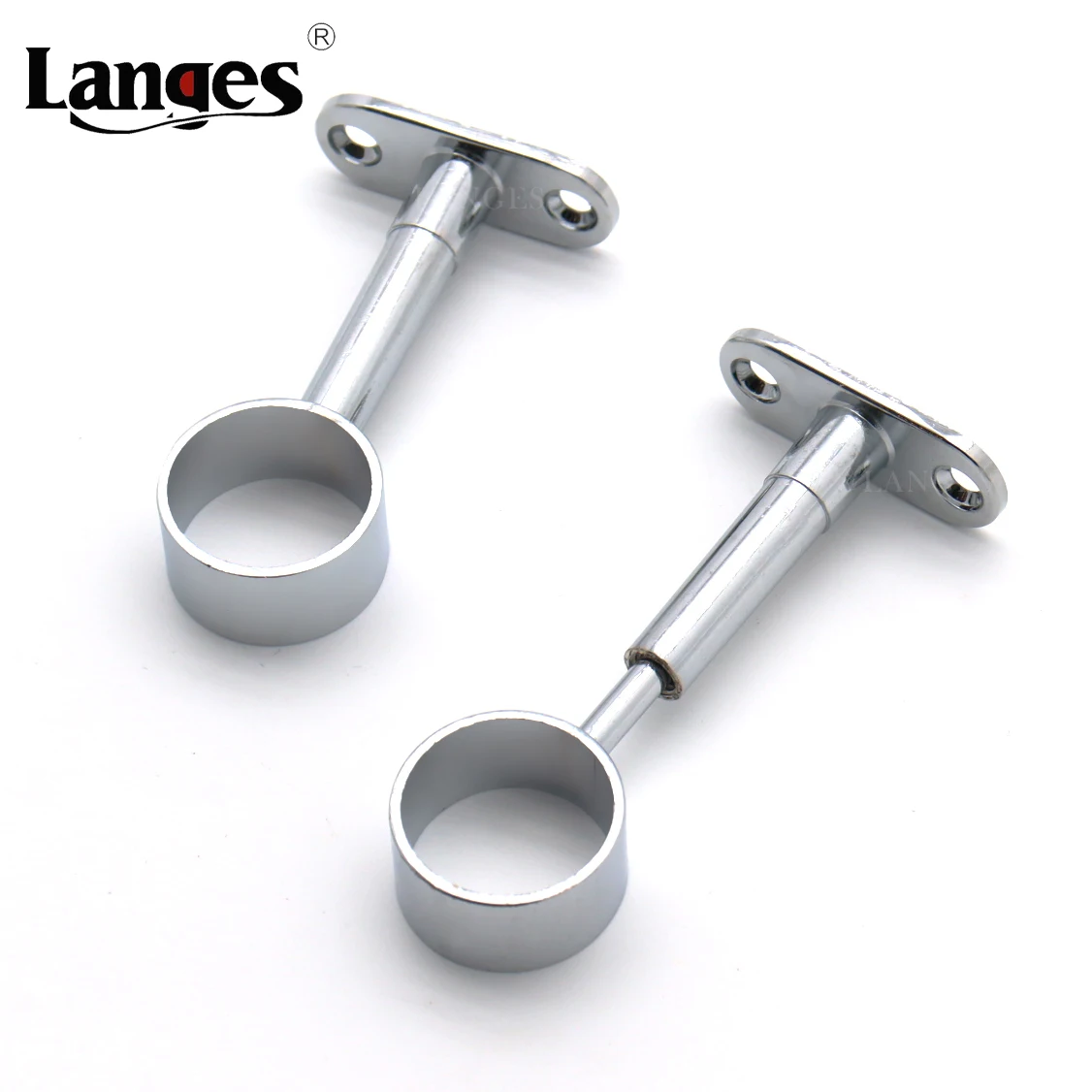 Adjustable Stainless Steel Ceiling-Mount Round Head Bracket Wardrobe Pipe Closet Flange Holder