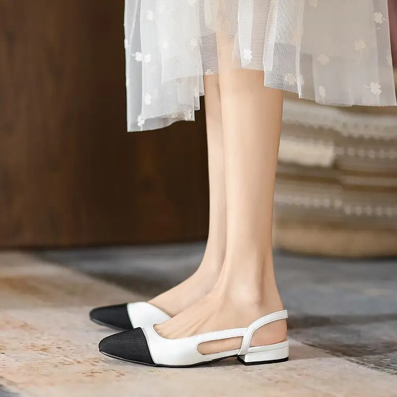 Wholesale Fashion 32-44 Sandales Femmes Cheap Shoes Steel Toe Female Footwear Slingback Flat Sandals for Ladies 2024