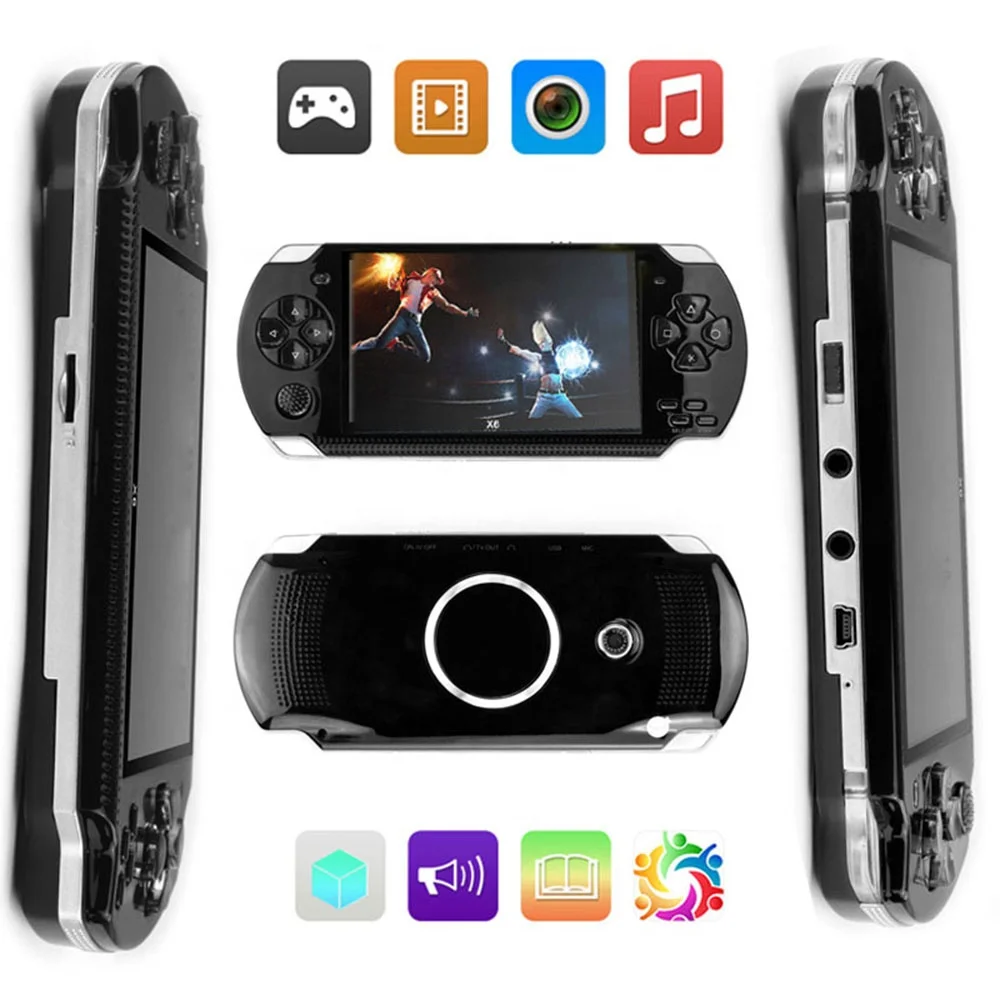  Переносная игровая консоль X6 экран 4 3 дюйма 128 бит игровые консоли игровой плеер реальный 8 ГБ для камеры видео электронной