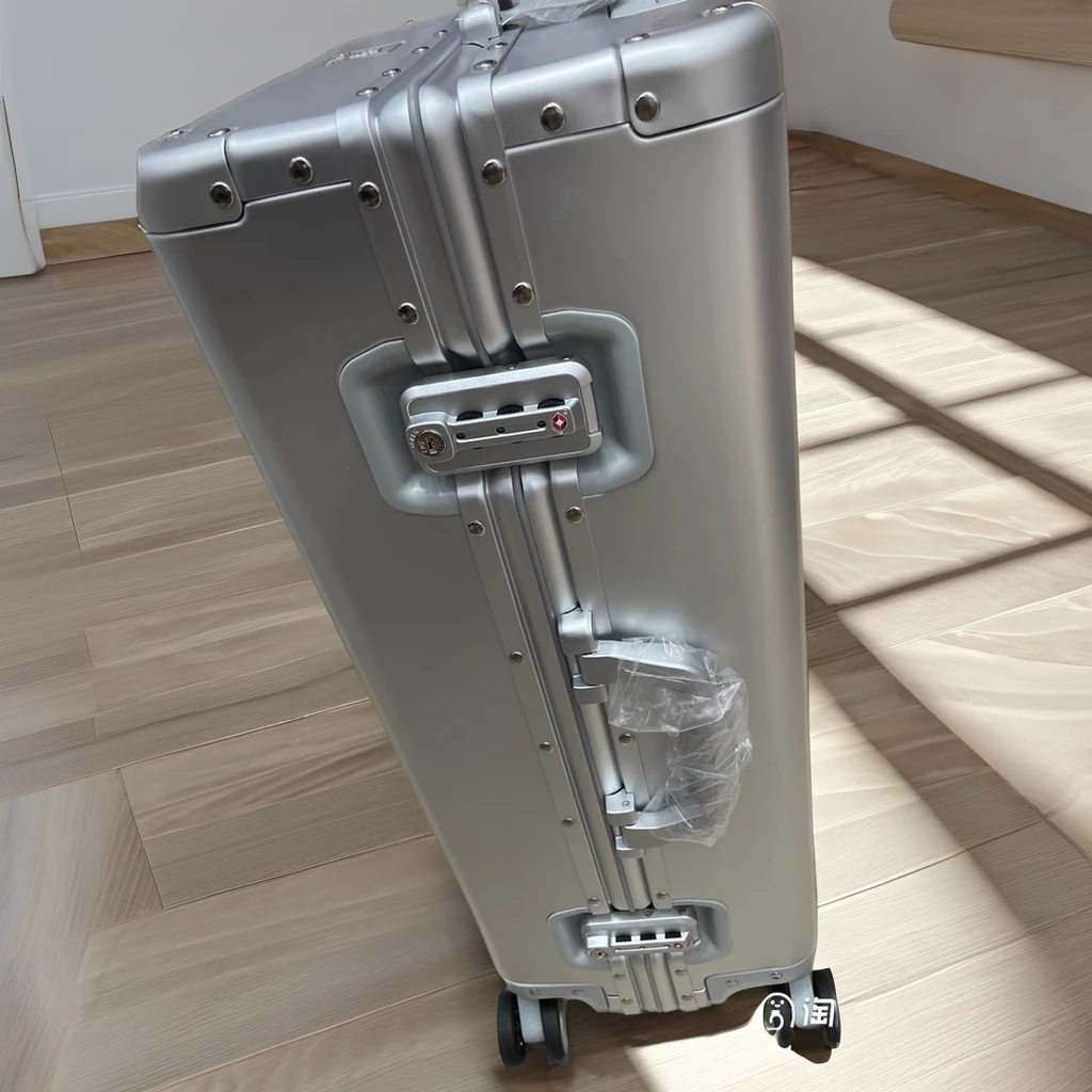 26' All Aluminum  Magnesium Alloy Luggage Large Capacity Suitcase Spinner Wheels Pure Metal  case Unisex Hot Selling Product