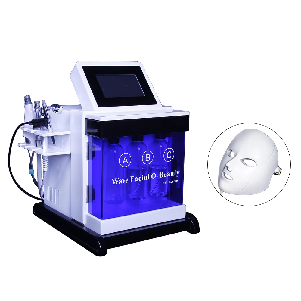 Portable oxygen jet peeling crystal microdermabrasion hidra machine H2O2 hydra 5 in 1 LED hydrodermabrasion facial machine